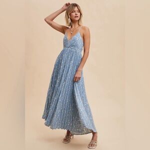 ☀️Floral pleated maxi dress